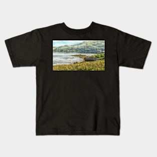 Abandoned Boat, Isle of Kerrera, Scotland landscape art Kids T-Shirt